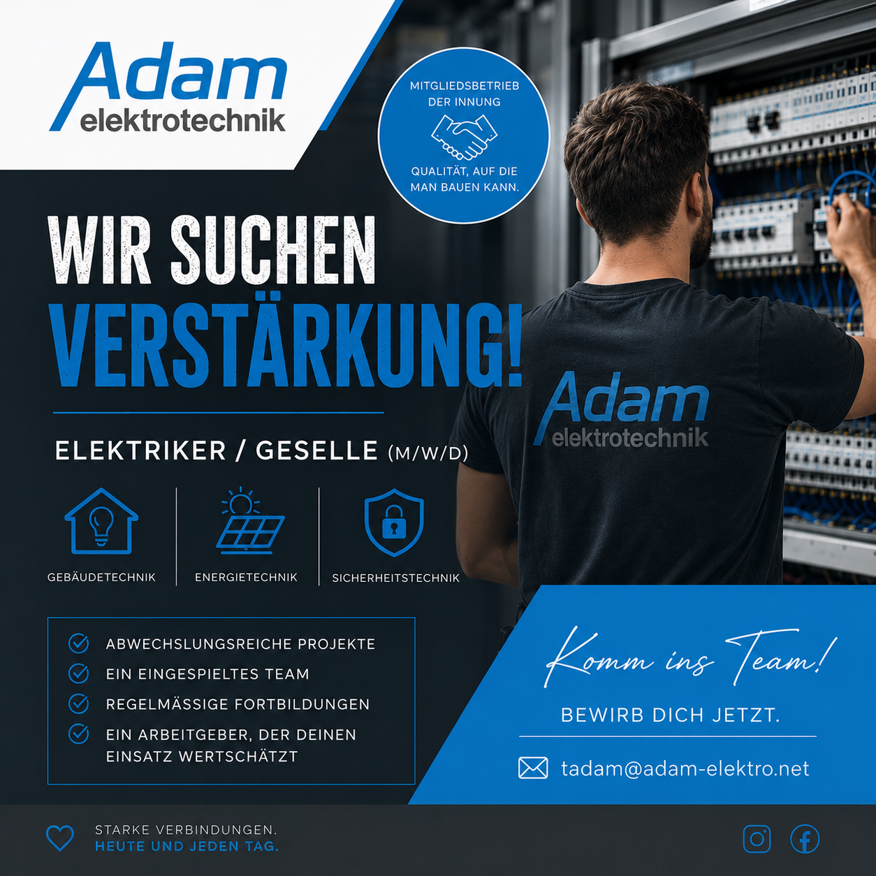 Wir suchen Verstärkung – Elektriker/Geselle (m/w/d)